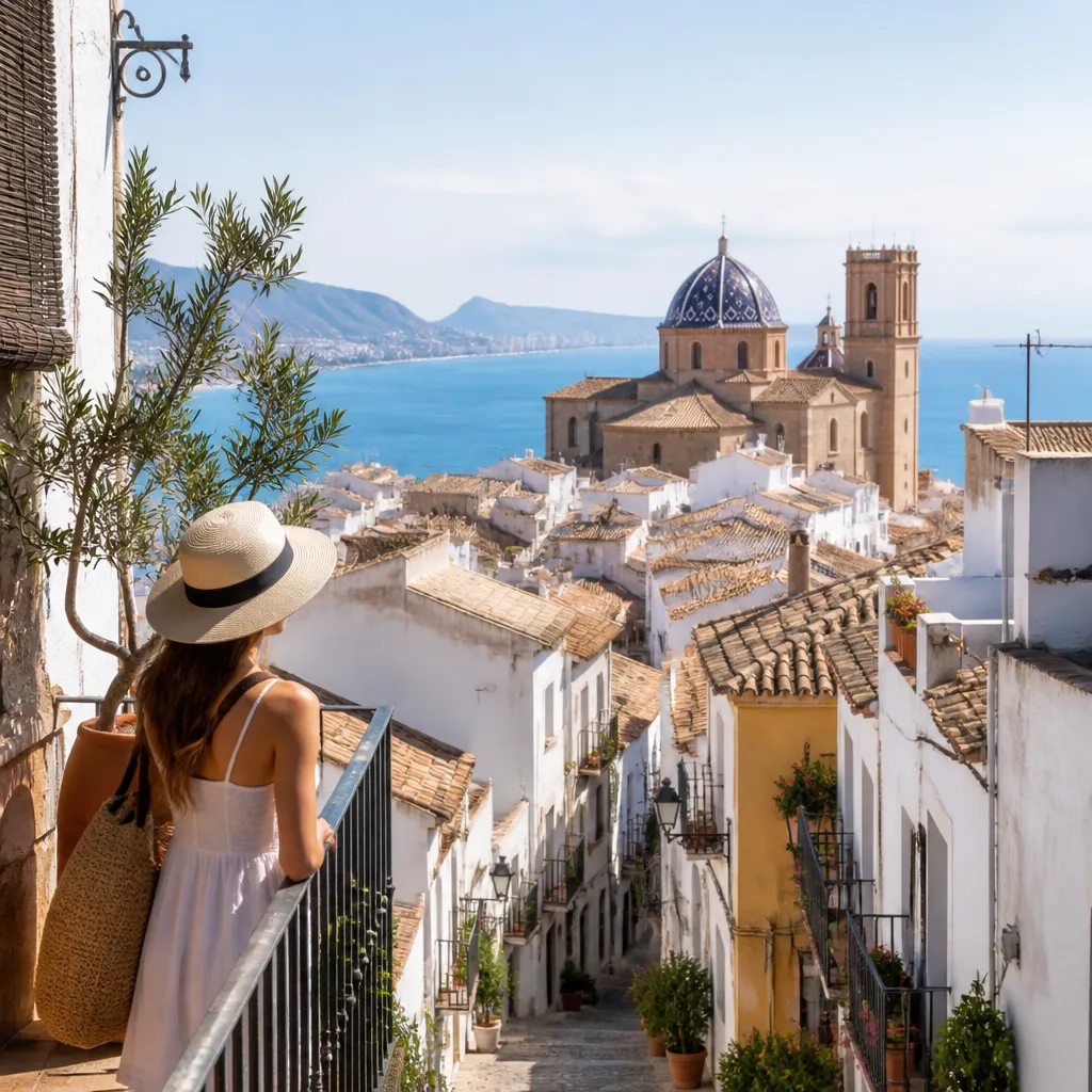 Editorial hero image for a Spanish property content hub article. Topic: Buying Property in Casco Urbano, Spain: A Comprehensive Guide. Region: costa-blanca. Town: casco-urbano. Elegant Mediterranean real estate lifestyle, bright natural light, no text, no logos.