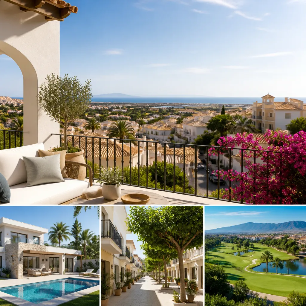 Editorial hero image for a Spanish property content hub article. Topic: A Comprehensive Guide to Buying Property in Centro De La Ciudad Quesada, Spain. Region: costa-blanca. Town: centro-de-la-ciudad-quesada. Elegant Mediterranean real estate lifestyle, bright natural light, no text, no logos.