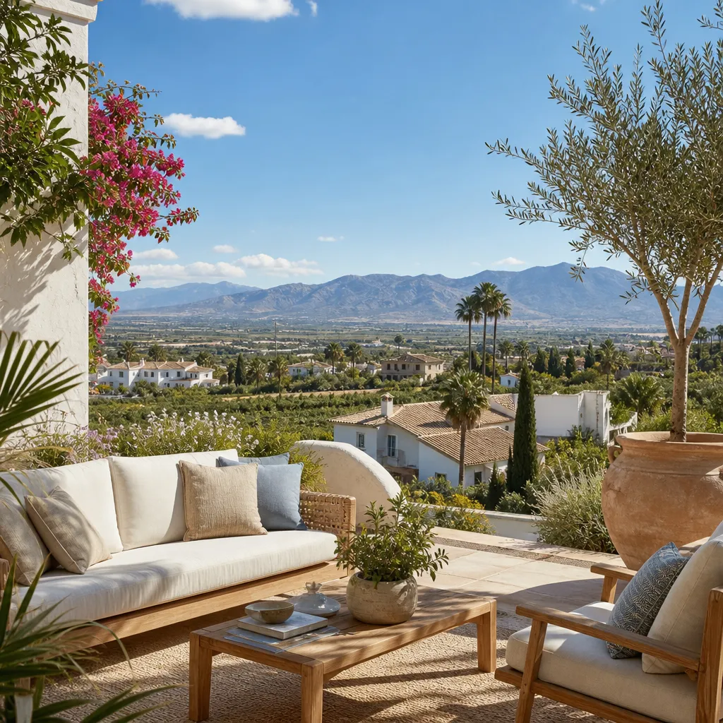 Editorial hero image for a Spanish property content hub article. Topic: Buying Property in Dolores, Spain: A Comprehensive Guide. Region: costa-blanca. Town: dolores. Elegant Mediterranean real estate lifestyle, bright natural light, no text, no logos.