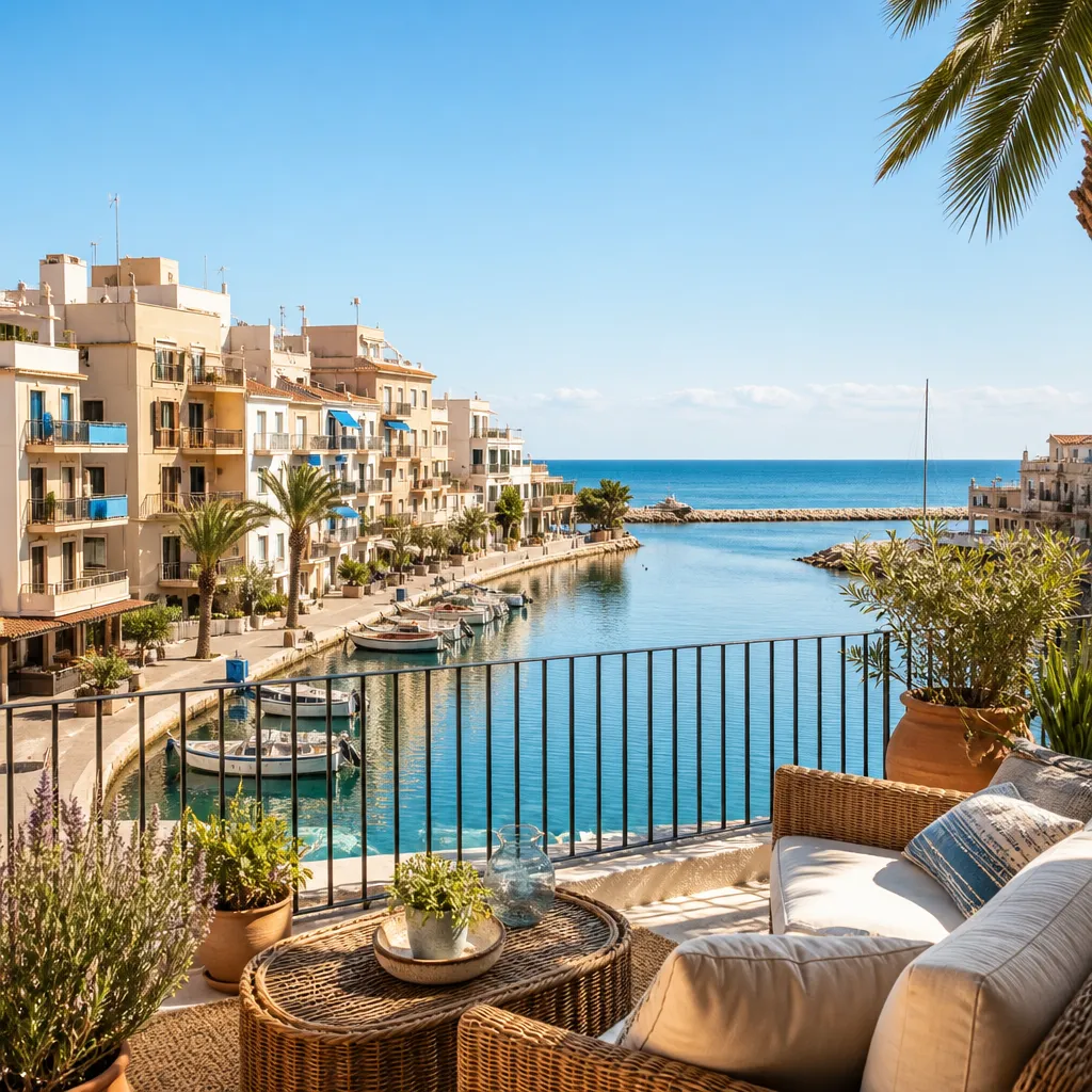 Editorial hero image for a Spanish property content hub article. Topic: Buying Property in El Acequion, Spain: A Comprehensive Guide. Region: costa-blanca. Town: el-acequion. Elegant Mediterranean real estate lifestyle, bright natural light, no text, no logos.