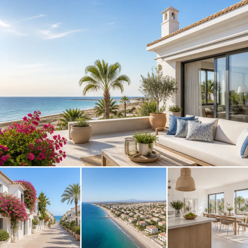 Editorial hero image for a Spanish property content hub article. Topic: A Comprehensive Guide to Buying Property in El Mojon, Spain. Region: costa-blanca. Town: el-mojon. Elegant Mediterranean real estate lifestyle, bright natural light, no text, no logos.