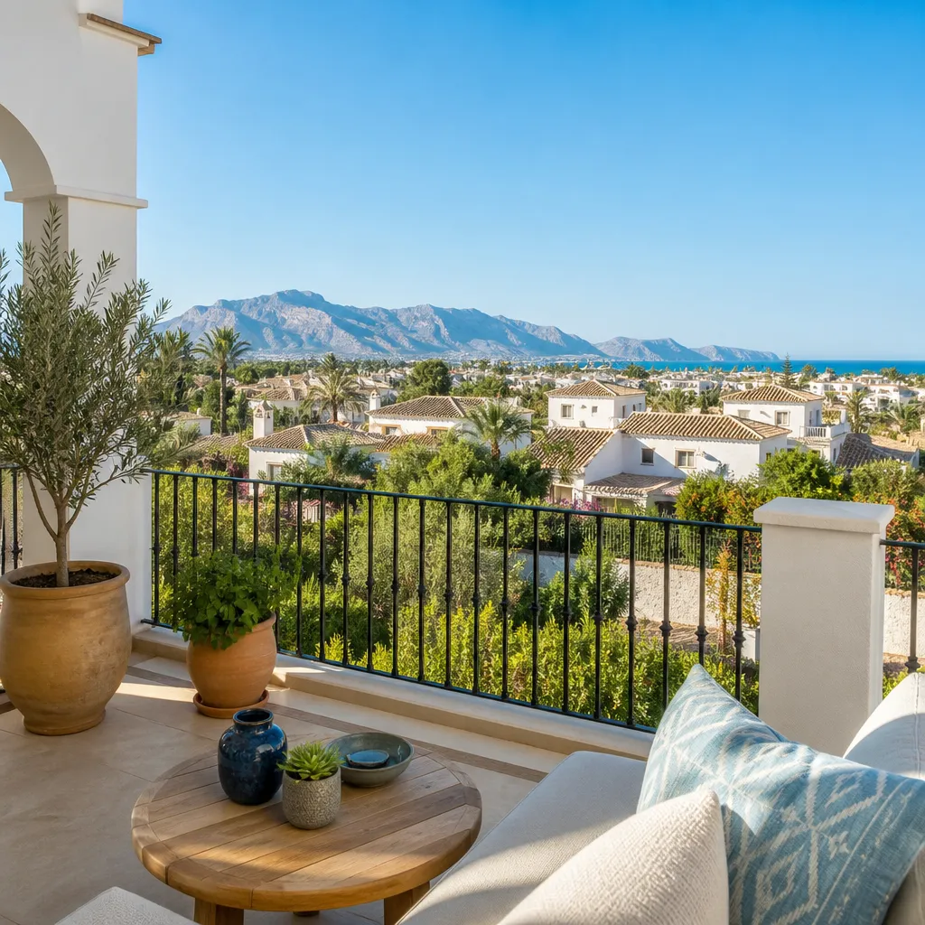 Editorial hero image for a Spanish property content hub article. Topic: Buying Property in El Verger, Spain: A Comprehensive Guide. Region: costa-blanca. Town: el-verger. Elegant Mediterranean real estate lifestyle, bright natural light, no text, no logos.