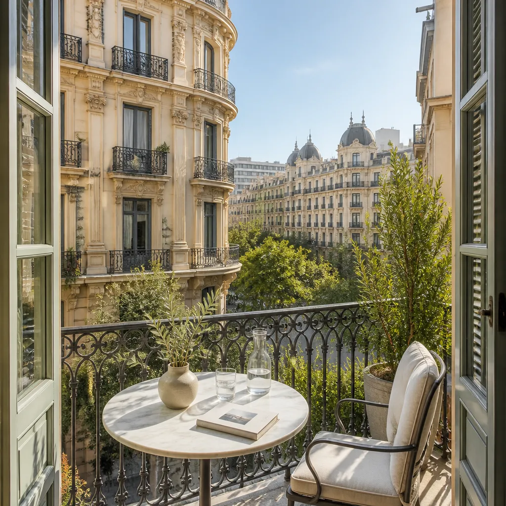 Editorial hero image for a Spanish property content hub article. Topic: Buying Property in Ensanche Diputacion, Spain: A Comprehensive Guide. Town: ensanche-diputacion. Elegant Mediterranean real estate lifestyle, bright natural light, no text, no logos.