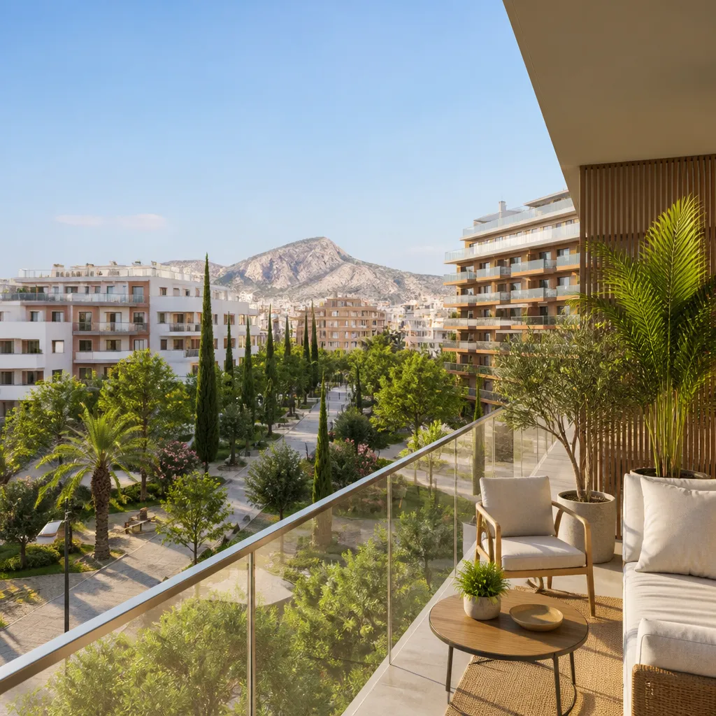 Editorial hero image for a Spanish property content hub article. Topic: Buying Property in Garbinet Parque De Las Avenidas Spain: A Comprehensive Guide. Town: garbinet-parque-de-las-avenidas. Elegant Mediterranean real estate lifestyle, bright natural light, no text, no logos.