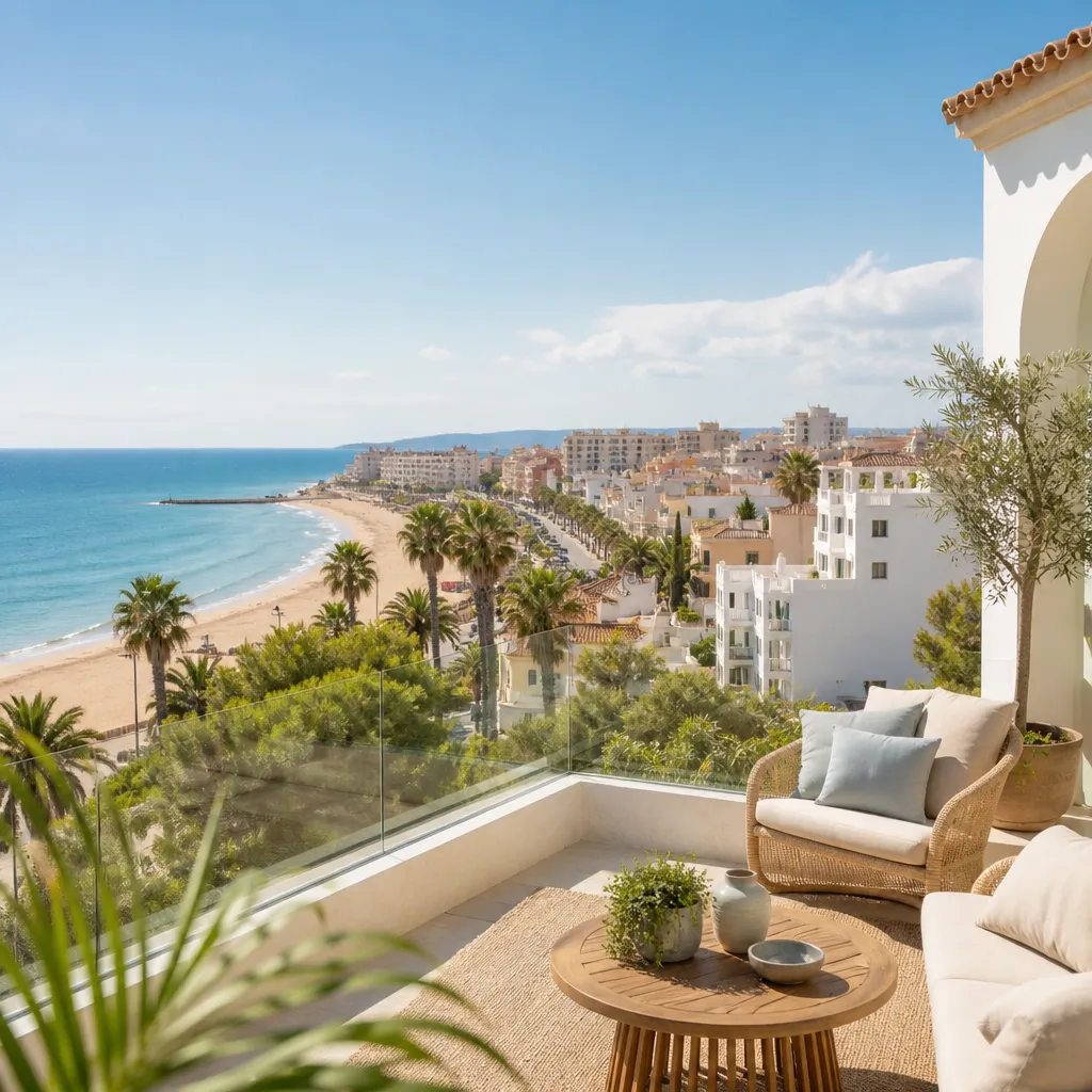 Editorial hero image for a Spanish property content hub article. Topic: Buying Property in Guardamar Del Segura, Spain: A Comprehensive Guide. Town: guardamar-del-segura. Elegant Mediterranean real estate lifestyle, bright natural light, no text, no logos.