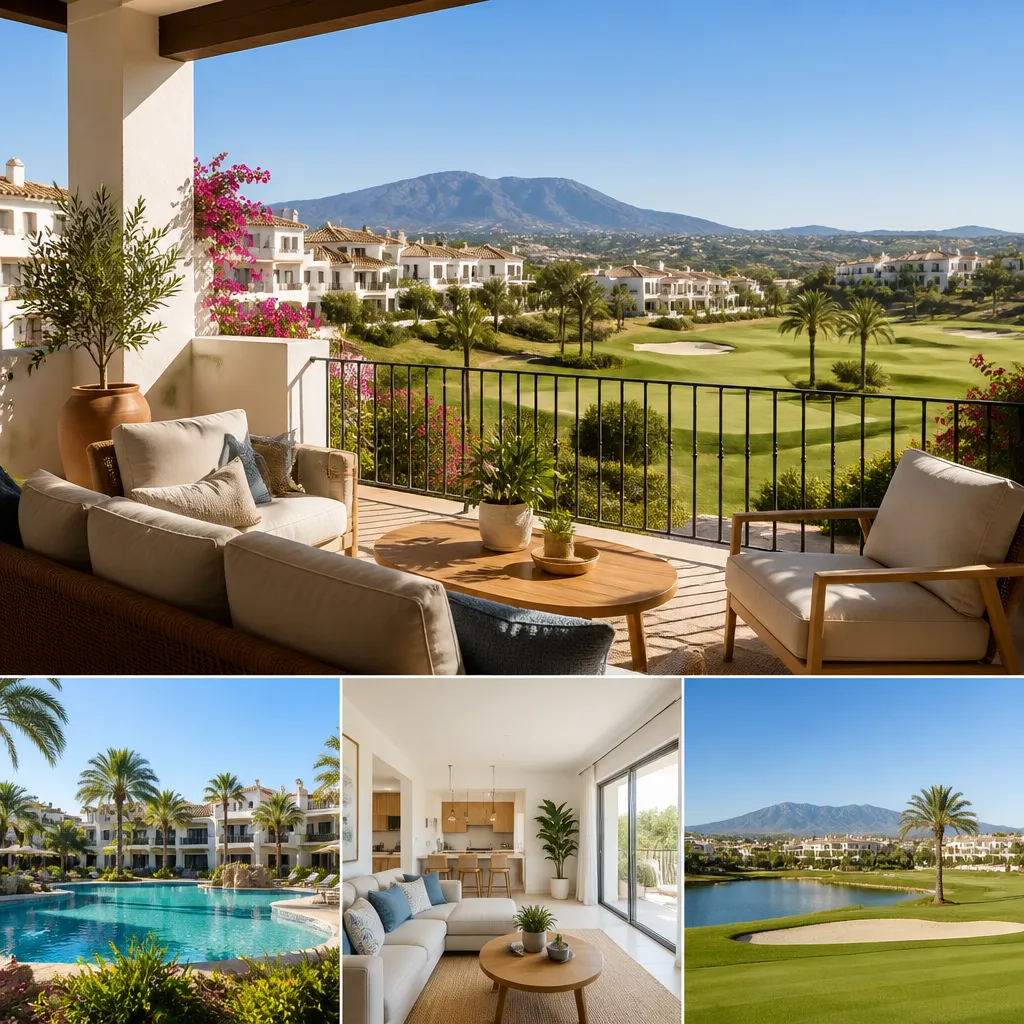 Editorial hero image for a Spanish property content hub article. Topic: Buying Property in Hacienda Del Alamo Golf, Spain: A Comprehensive Guide. Region: costa-blanca. Town: hacienda-del-alamo-golf. Elegant Mediterranean real estate lifestyle, bright natural light, no text, no logos.