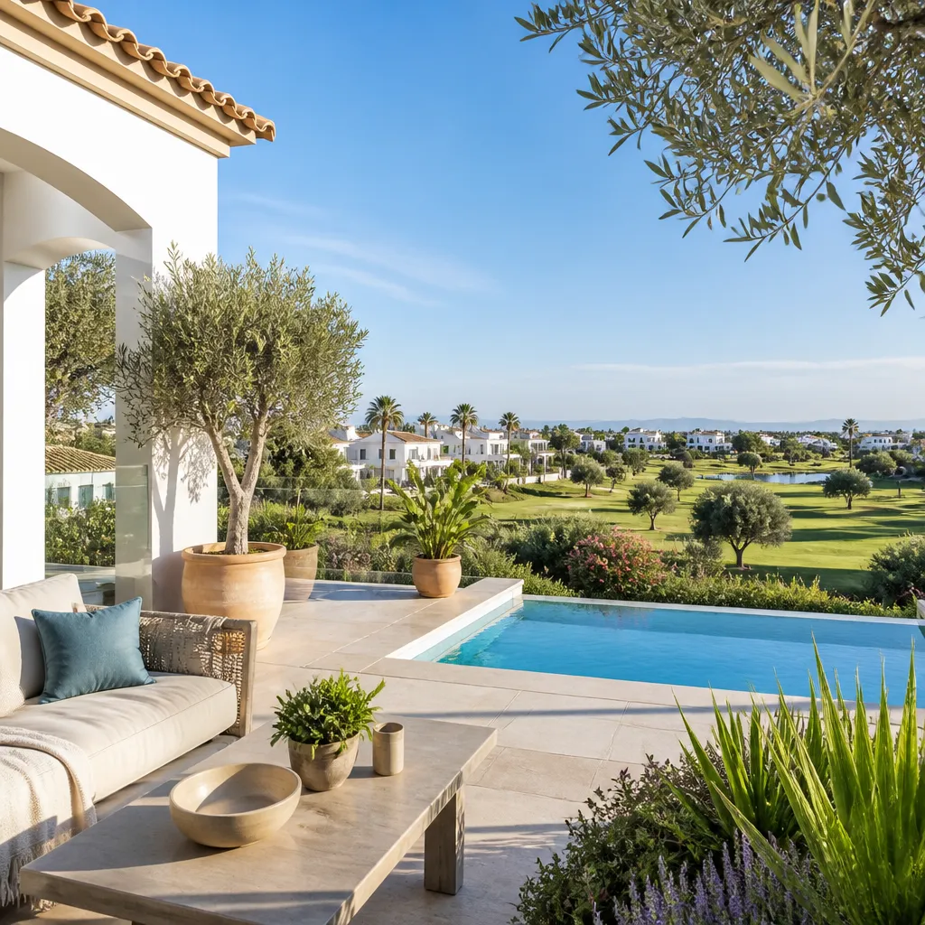 Editorial hero image for a Spanish property content hub article. Topic: Buying Property in Jeronimo Y Avileses, Spain: A Comprehensive Guide. Region: costa-blanca. Town: jeronimo-y-avileses. Elegant Mediterranean real estate lifestyle, bright natural light, no text, no logos.