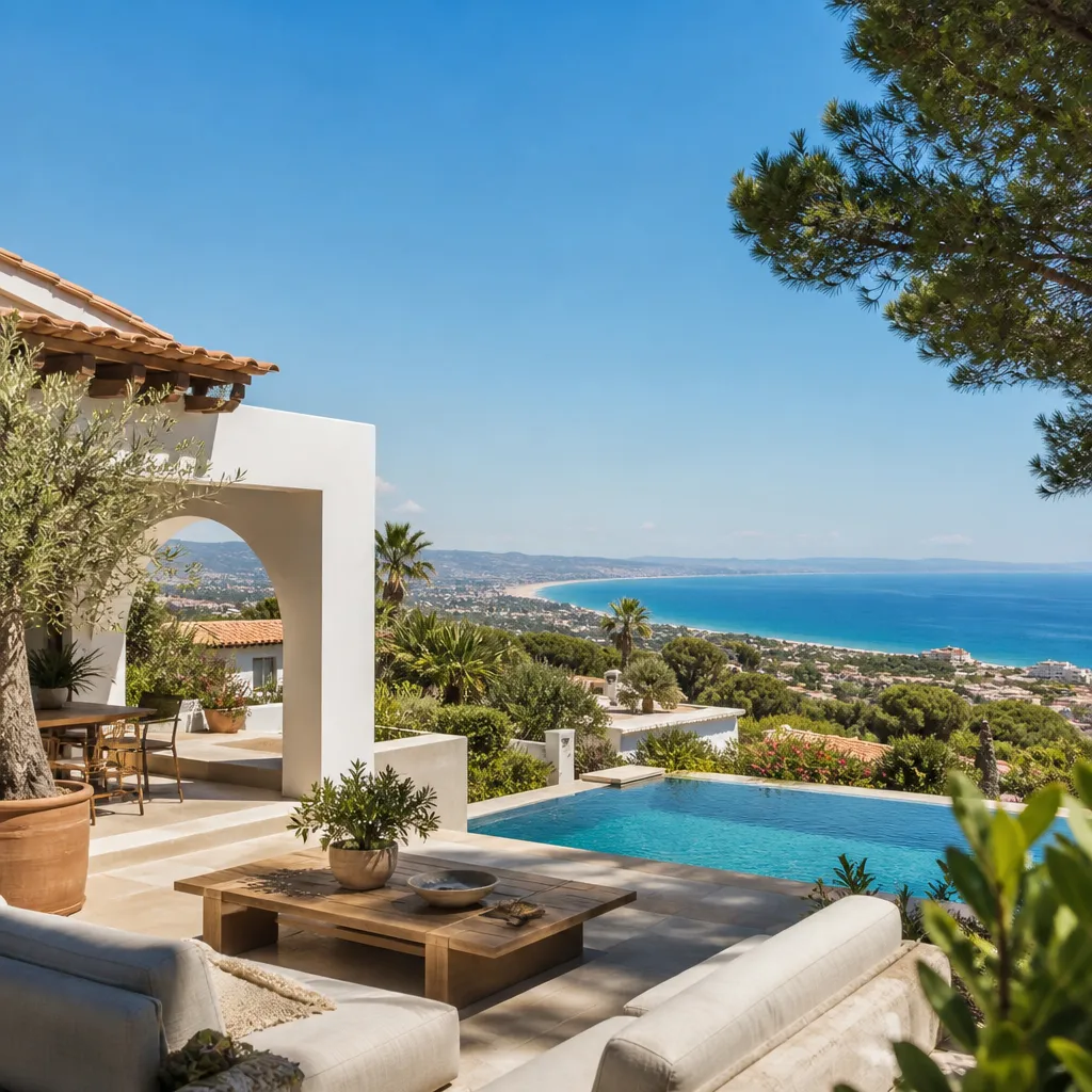 Editorial hero image for a Spanish property content hub article. Topic: Buying Property in La Marina, Spain: A Comprehensive Guide. Region: costa-blanca. Town: la-marina. Elegant Mediterranean real estate lifestyle, bright natural light, no text, no logos.