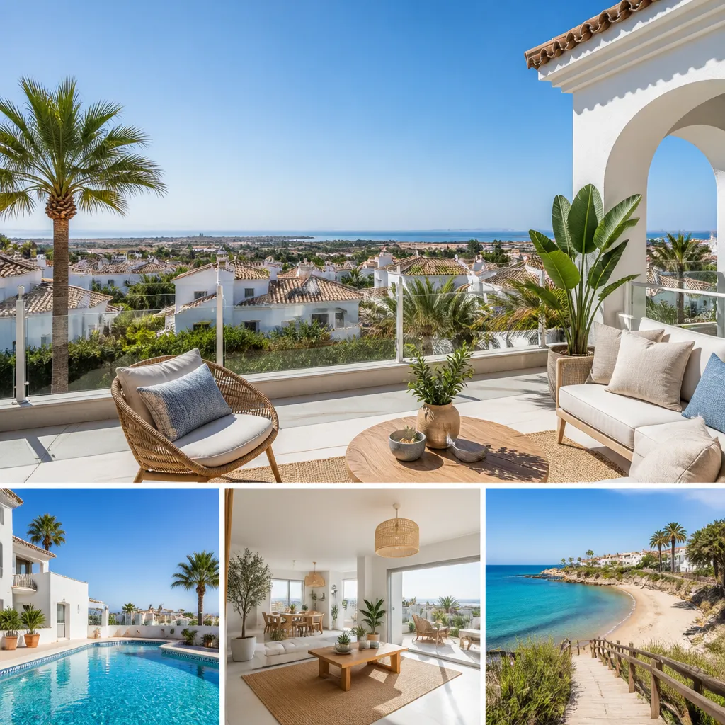 Editorial hero image for a Spanish property content hub article. Topic: A Comprehensive Guide to Buying Property in La Siesta El Salado Torreta, Spain. Region: costa-blanca. Town: la-siesta-el-salado-torreta. Elegant Mediterranean real estate lifestyle, bright natural light, no text, no logos.