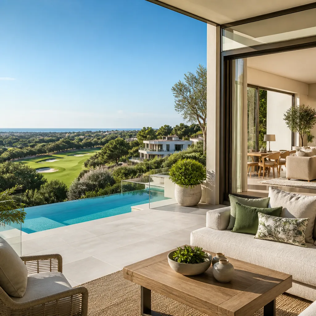Editorial hero image for a Spanish property content hub article. Topic: Buying Property in Las Colinas Golf, Spain: A Comprehensive Guide. Region: costa-blanca. Town: las-colinas-golf. Elegant Mediterranean real estate lifestyle, bright natural light, no text, no logos.