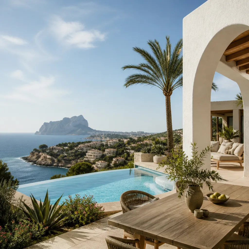 Editorial hero image for a Spanish property content hub article. Topic: Buying Property in Lo Marabu, Spain: A Comprehensive Guide. Region: costa-blanca. Town: lo-marabu. Elegant Mediterranean real estate lifestyle, bright natural light, no text, no logos.