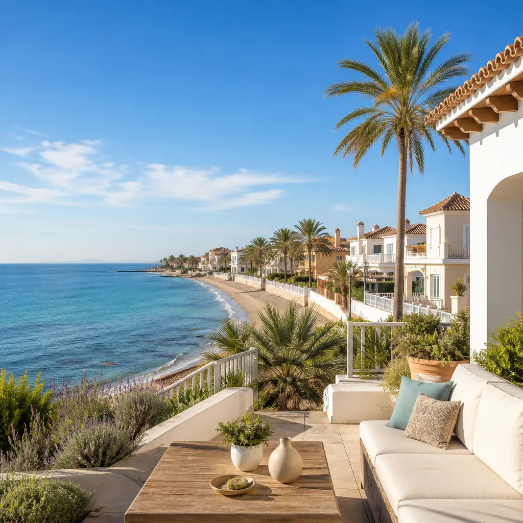 Editorial hero image for a Spanish property content hub article. Topic: Buying Property in Los Cuarteros, Spain: A Comprehensive Guide. Region: costa-blanca. Town: los-cuarteros. Elegant Mediterranean real estate lifestyle, bright natural light, no text, no logos.