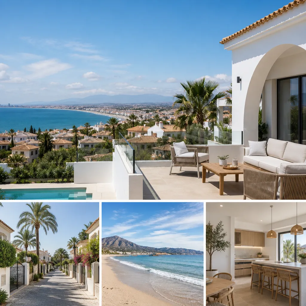 Editorial hero image for a Spanish property content hub article. Topic: Your Comprehensive Guide to Buying Property in Monte Y Mar, Spain. Region: costa-blanca. Town: monte-y-mar. Elegant Mediterranean real estate lifestyle, bright natural light, no text, no logos.