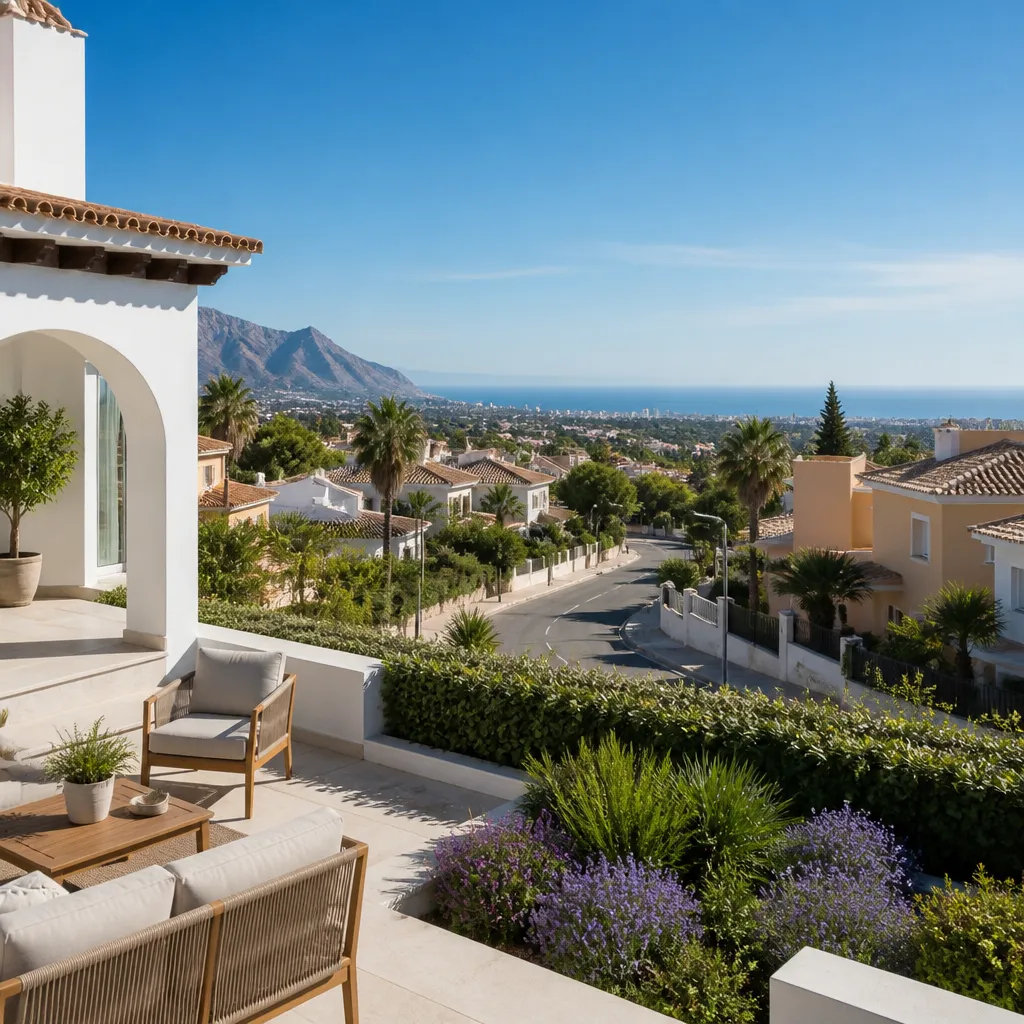 Editorial hero image for a Spanish property content hub article. Topic: Buying Property in Mutxamel, Spain: A Comprehensive Guide. Region: costa-blanca. Town: mutxamel. Elegant Mediterranean real estate lifestyle, bright natural light, no text, no logos.