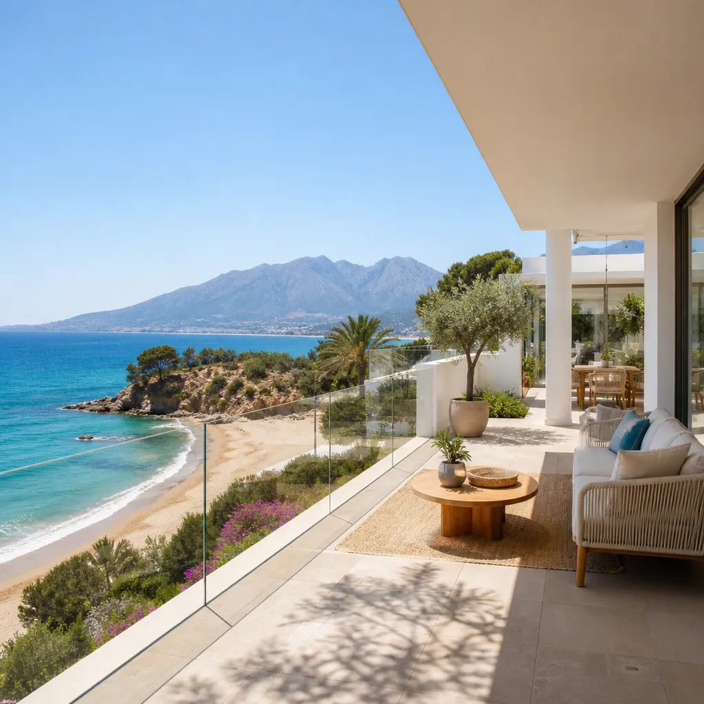 Editorial hero image for a Spanish property content hub article. Topic: Buying Property in Playa De Las Gaviotas El Pedrucho, Spain: A Comprehensive Guide. Region: costa-blanca. Town: playa-de-las-gaviotas-el-pedrucho. Elegant Mediterranean real estate lifestyle, bright natural light, no text, no logos.