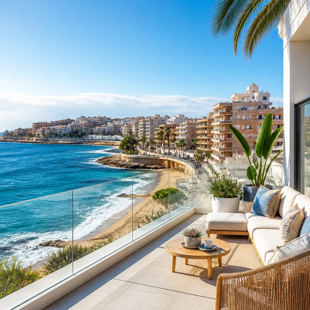 Editorial hero image for a Spanish property content hub article. Topic: A Comprehensive Guide to Buying Property in Playa De Los Locos, Spain. Region: costa-blanca. Town: playa-de-los-locos. Elegant Mediterranean real estate lifestyle, bright natural light, no text, no logos.