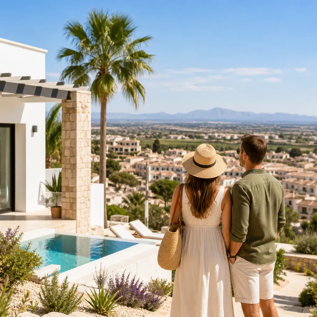 Editorial hero image for a Spanish property content hub article. Topic: A Comprehensive Guide to Buying Property in San Fulgencio, Spain. Region: costa-blanca. Town: san-fulgencio. Elegant Mediterranean real estate lifestyle, bright natural light, no text, no logos.