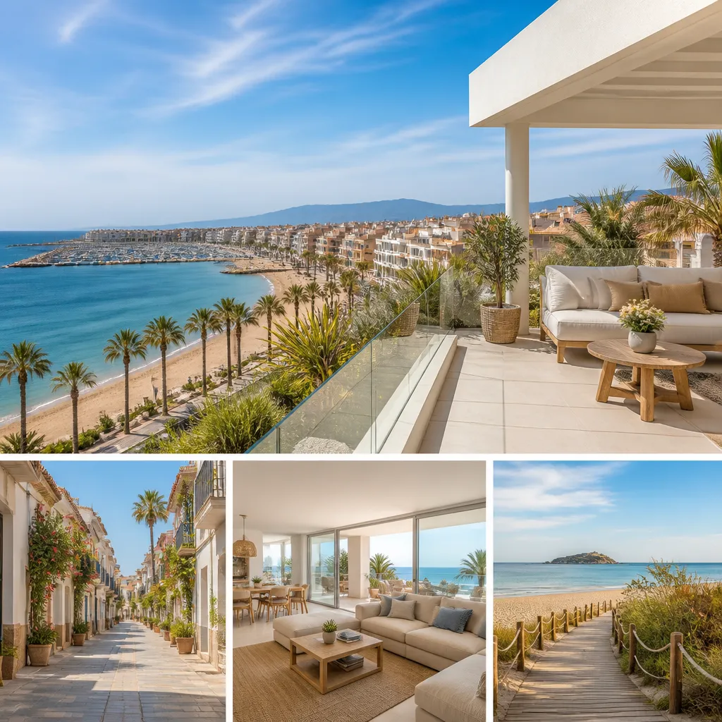 Editorial hero image for a Spanish property content hub article. Topic: Buying Property in Santa Pola, Spain: A Comprehensive Guide. Region: costa-blanca. Town: santa-pola. Elegant Mediterranean real estate lifestyle, bright natural light, no text, no logos.