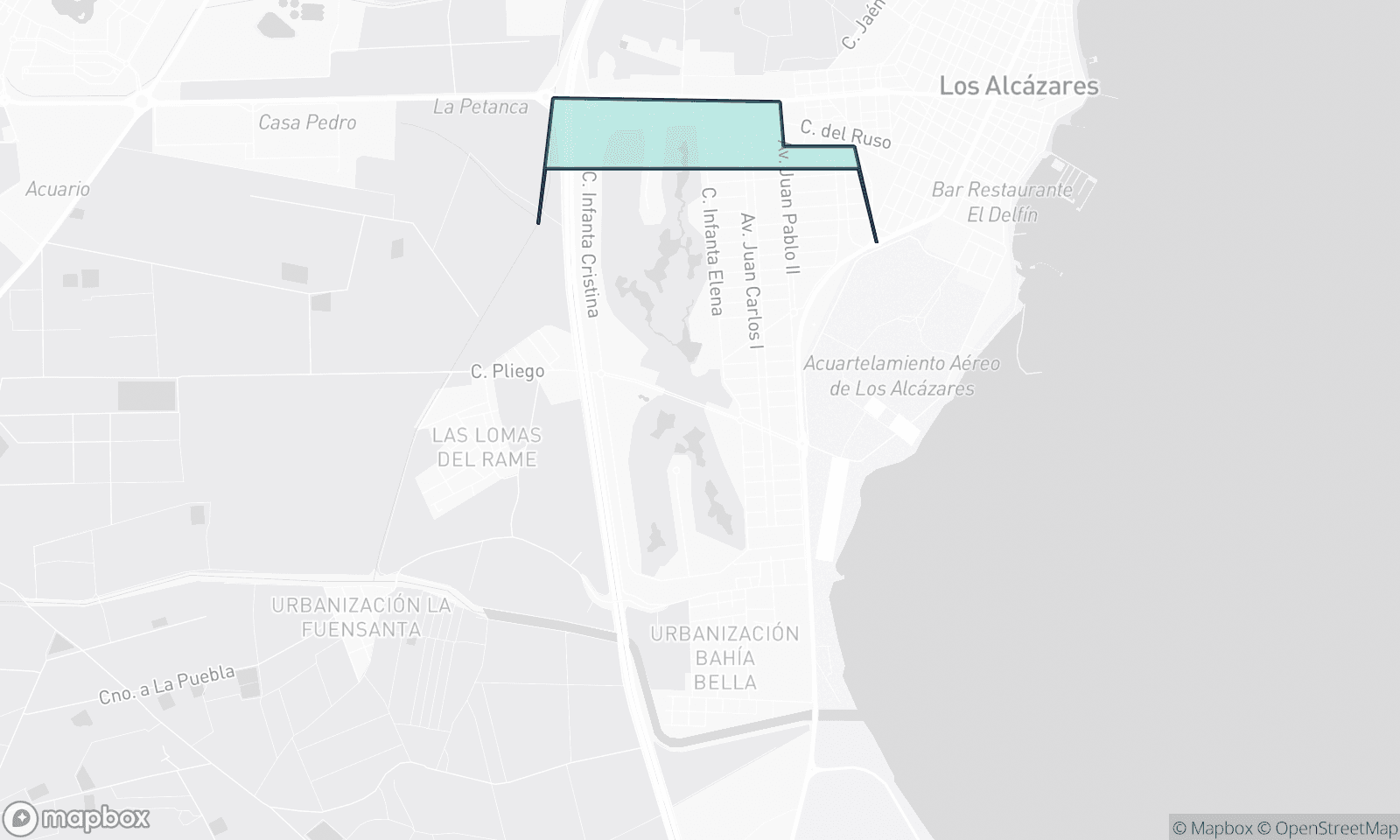 Illustrative Karte von Las Lomas Del Rame Bahia Bella