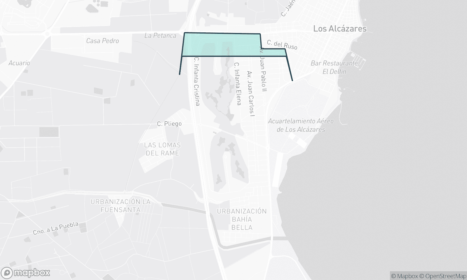 Illustrative Karte von Las Lomas Del Rame Bahia Bella