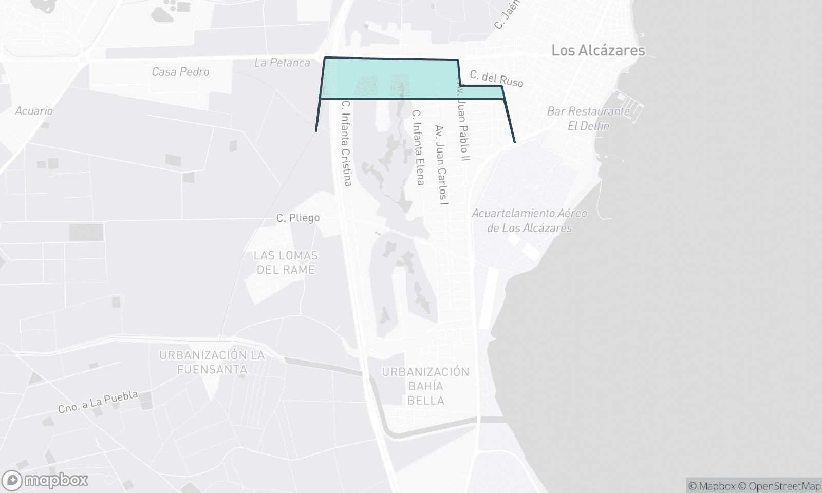 Illustrativ karta över Las Lomas Del Rame Bahia Bella