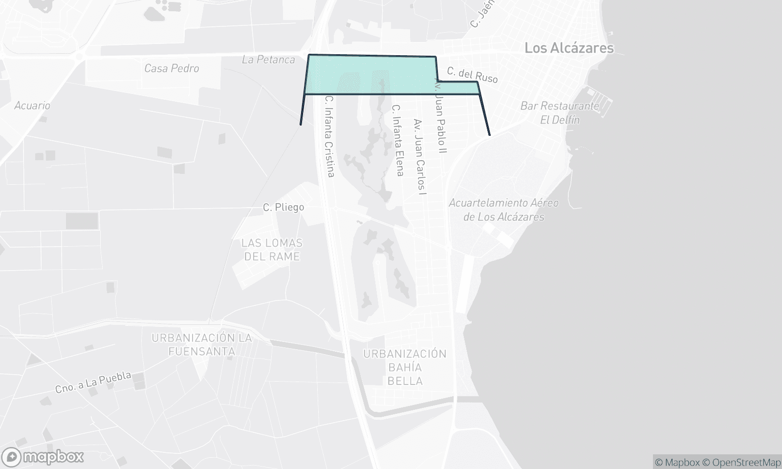 Illustrative Karte von Las Lomas Del Rame Bahia Bella