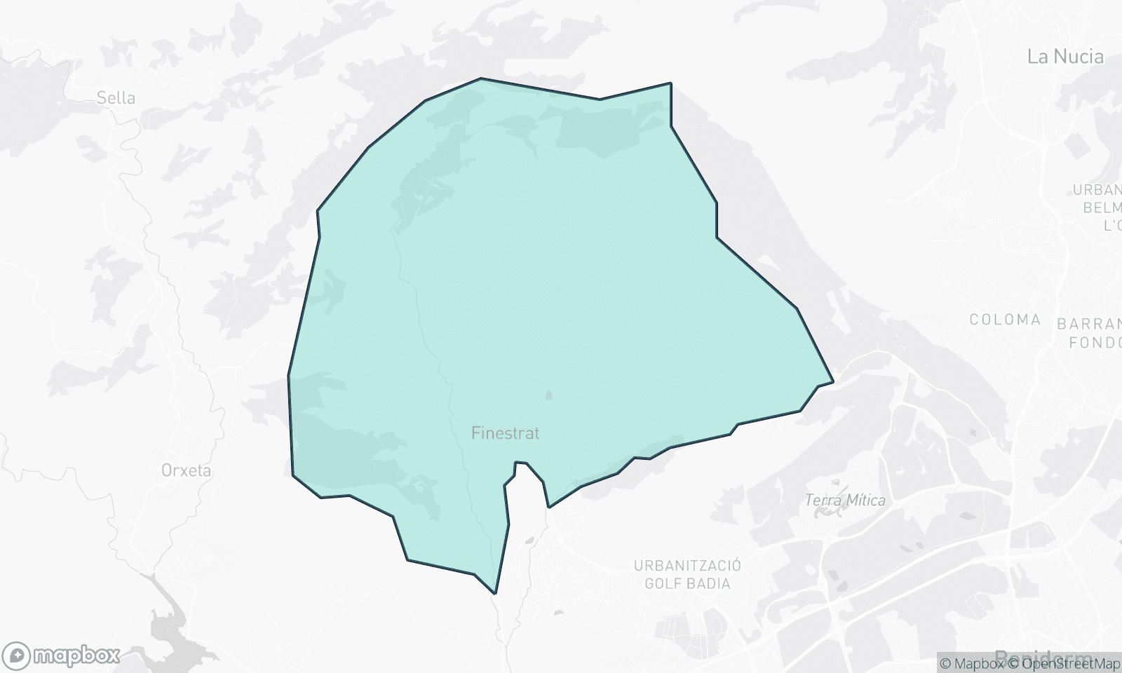Illustrative Karte von Finestrat Pueblo