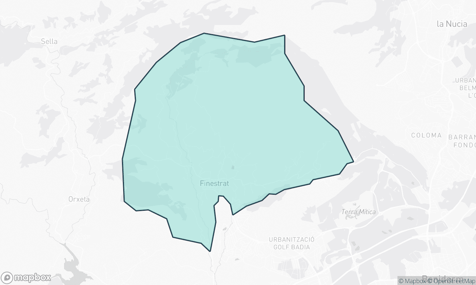 Illustrative Karte von Finestrat Pueblo