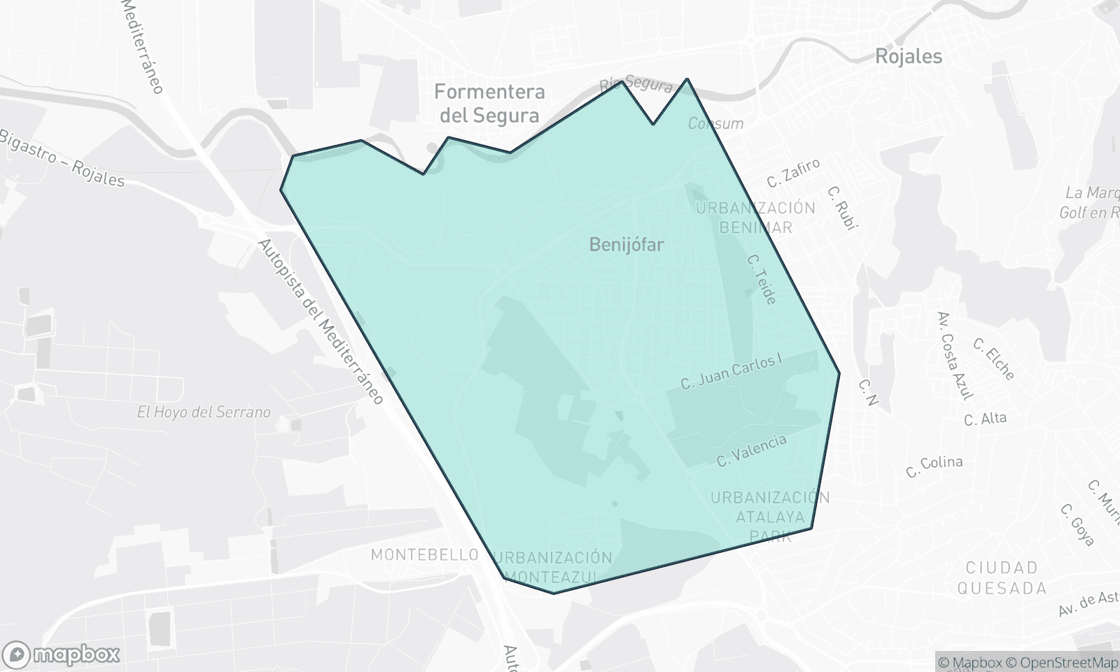 Illustrative Karte von Benijofar