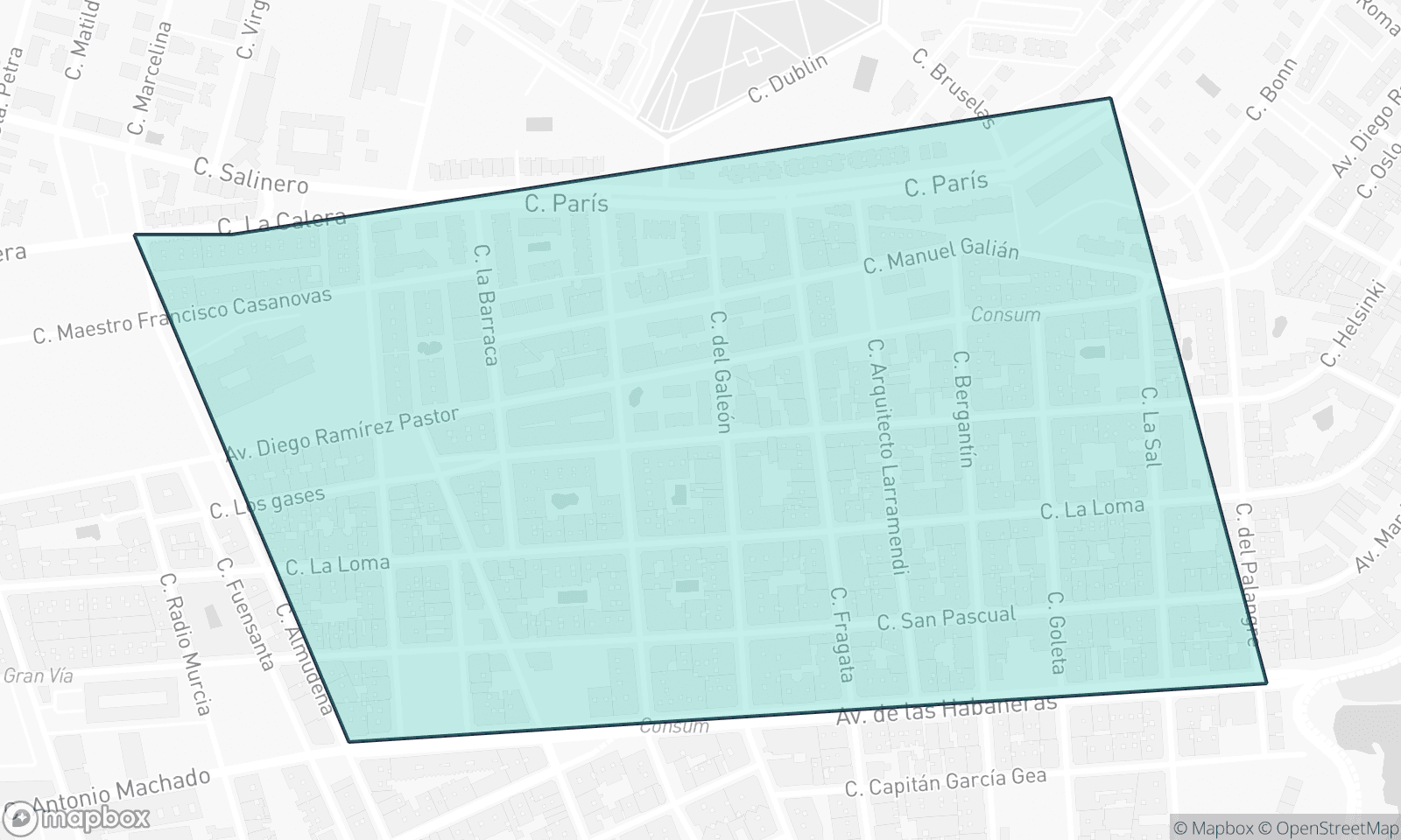 Illustrative map of Avenida Habaneras Curva De Palangre