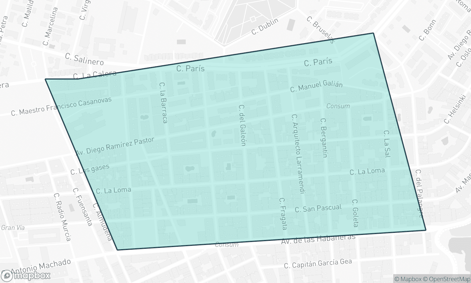 Illustrative map of Avenida Habaneras Curva De Palangre
