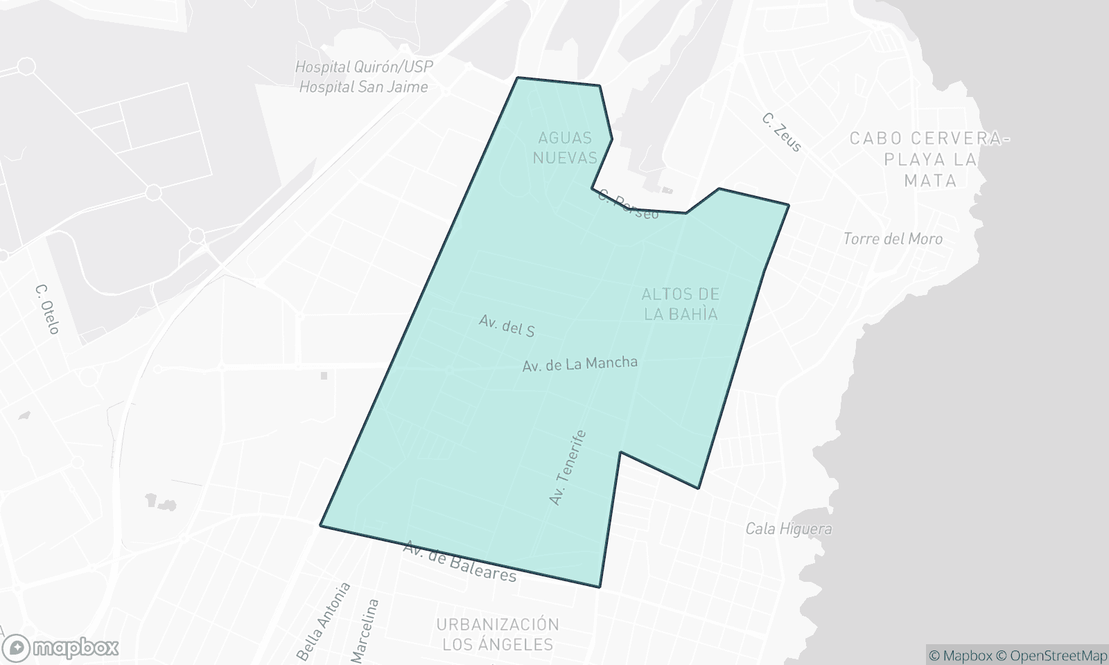Illustrative map of Aguas Nuevas