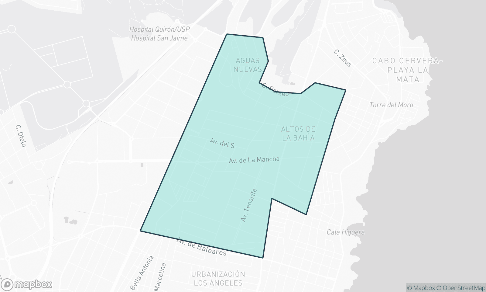 Illustrative map of Aguas Nuevas