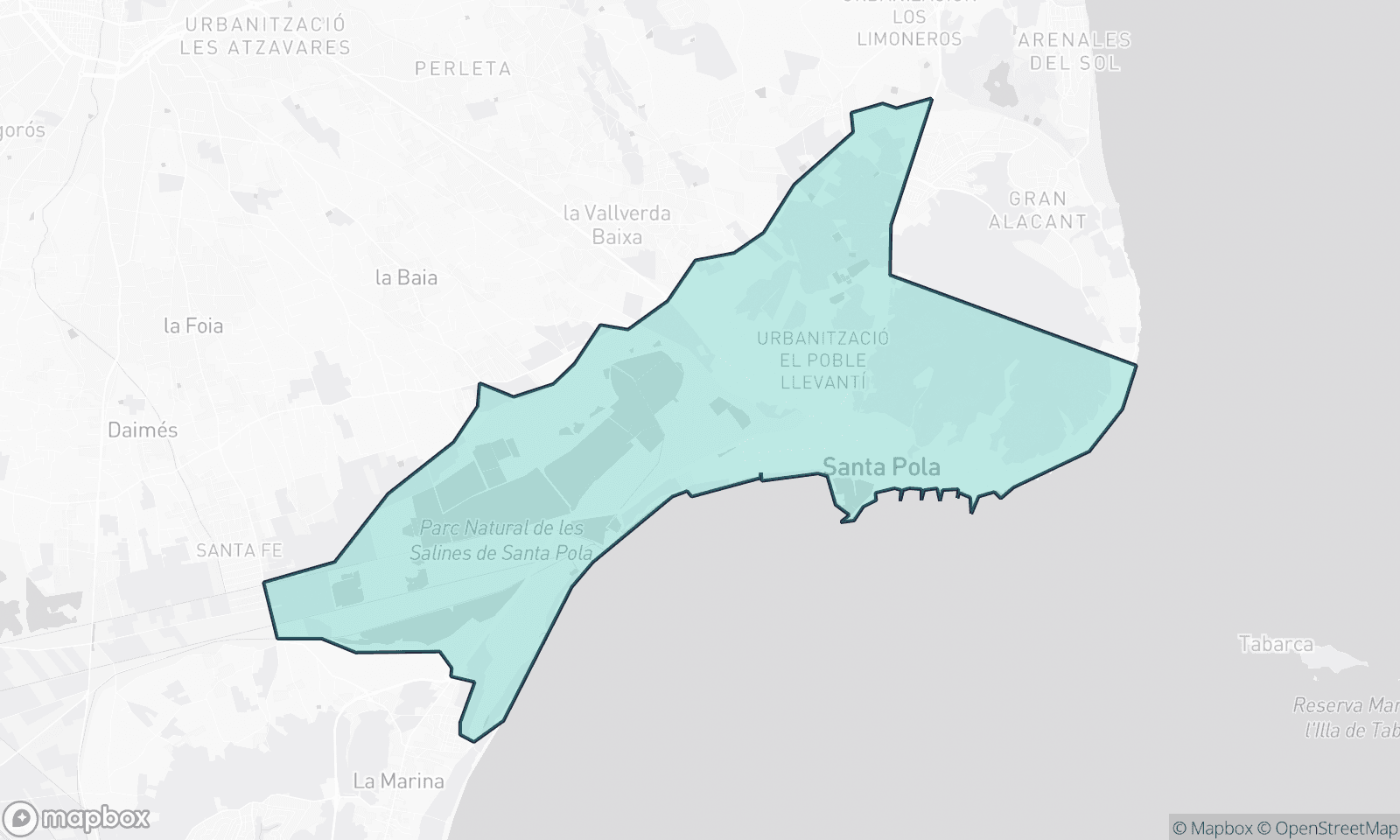 Illustrative map of Santa Pola