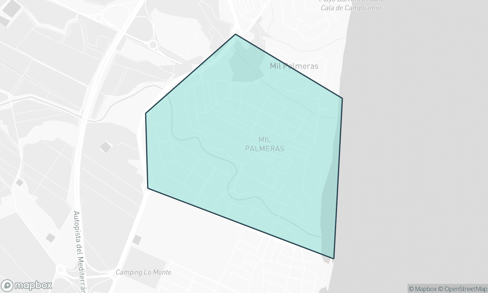 Illustrative map of Mil Palmeras