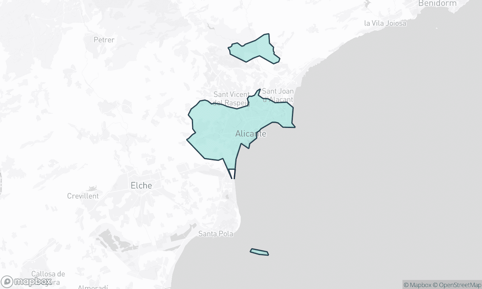 Illustrative map of Alicante