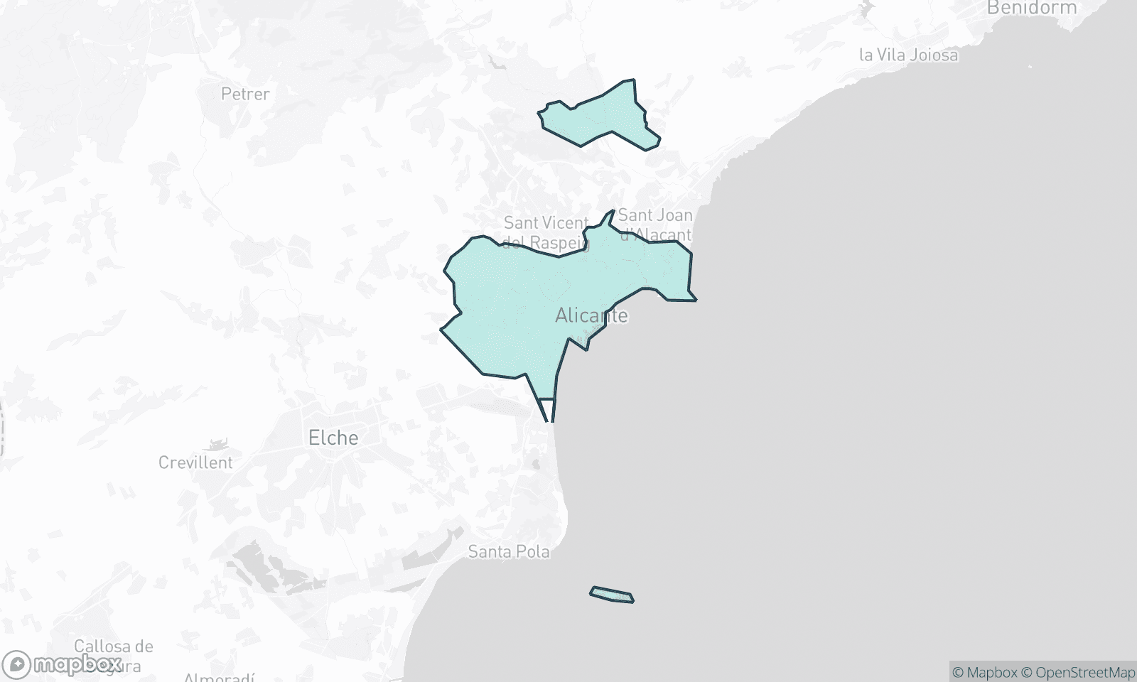 Illustrative map of Alicante