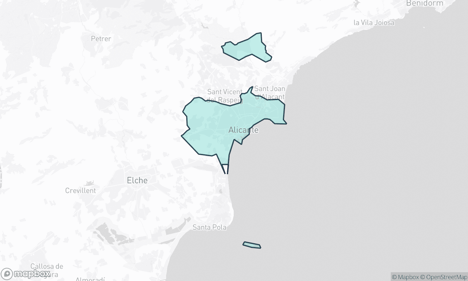 Illustrative map of Alicante