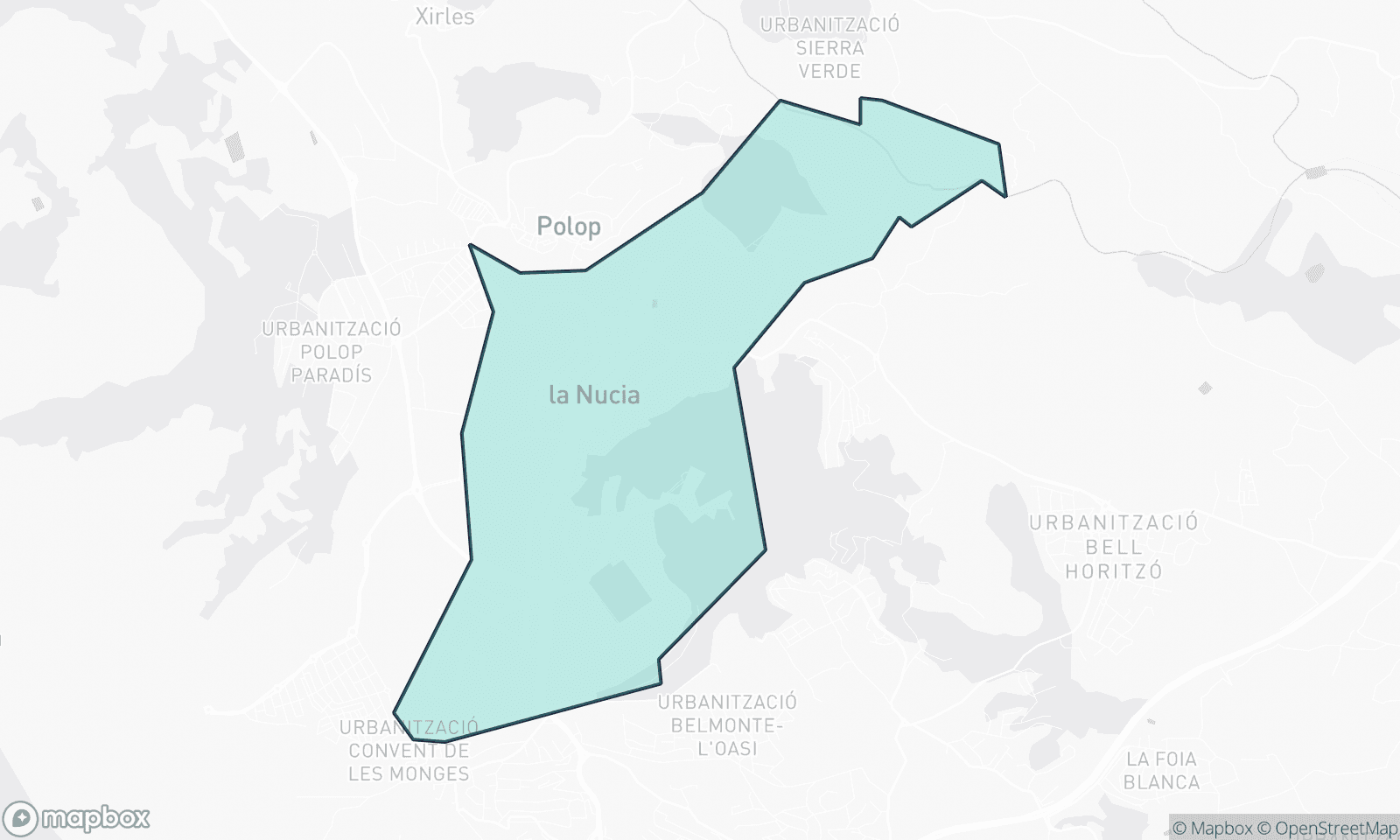 Illustratieve kaart van La Nucia Pueblo